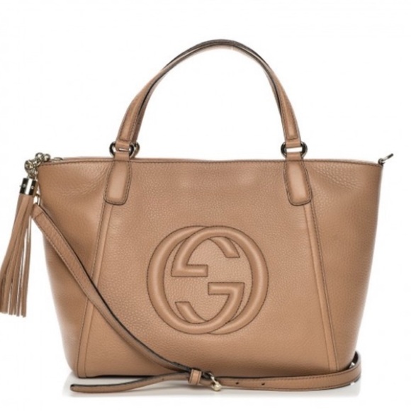 Gucci Handbags - GUCCI Pebbled Leather Soho Top Handle/ Crossbody Bag